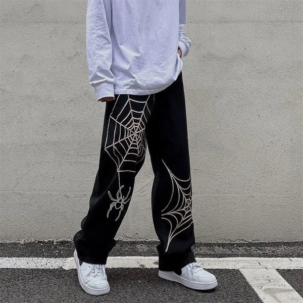 Spider Web Black Wide-Leg alternatif görünüm
