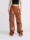 Zip High-Rise Leather Baggy