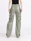 Zip High-Rise Leather Baggy