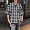 Diamond Check Half-Zip Casual Top