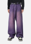 Purple Western Style Ombre Bell-Leg Denim