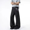 Heritage Dark Woven Pattern Printed Sleek Denim
