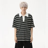 Line-Pattern Weekend Button Down T-Shirt