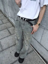 Heritage Ice Faded Paint Splash Utility Denim
