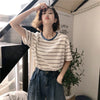 Timeless Staple Stripe Breezy-Cut Minimalist T-Shirt