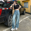 Fashionable High-Rise Bell Leg Denim