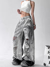 2000s Metro High-Rise Bell Leg Torn Denim