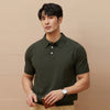 Timeless Easy-Wear Prestige Knitted Placket-Neck Short Sleeve T-Shirt