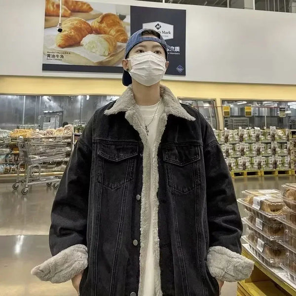 Metro Thick Winter Sherpa Denim Jacket alternatif görünüm
