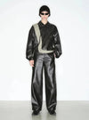Luxe Black Long Leather Trousers