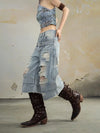Heritage Torn Easy Cut Wide Jeans