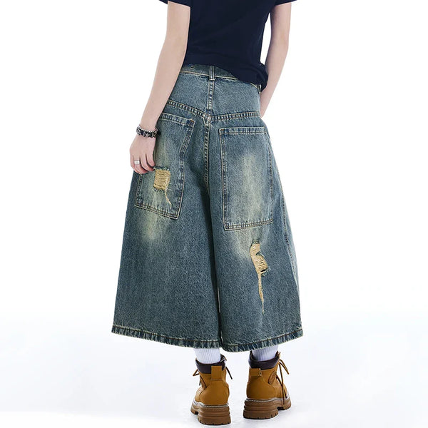 Investment Piece Western Style Denim Shorts alternatif görünüm