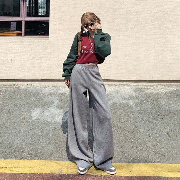 Y2K Wide Leg Jogger, önden görünüm — Navra Wear