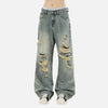 2000s Durable Faded Denim Bell Denim