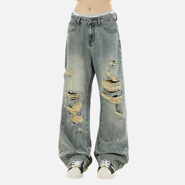 2000s Durable Faded Denim Bell Denim