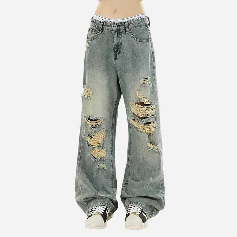 2000s Durable Faded Denim Bell Denim