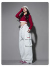 White Grey Dance Trousers