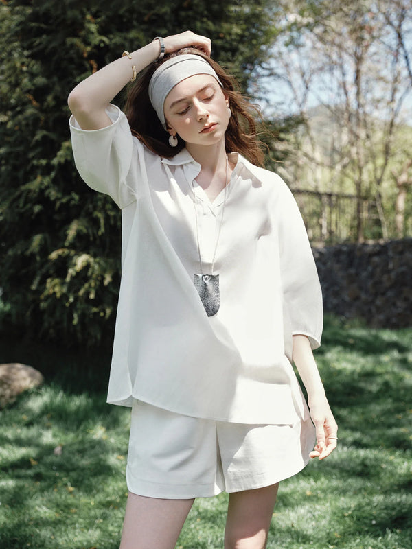 Linen Breeze Casual Summer Blouse