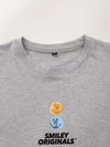 Sharp-Cut Gray Heat-Wave Print Cotton T-Shirt