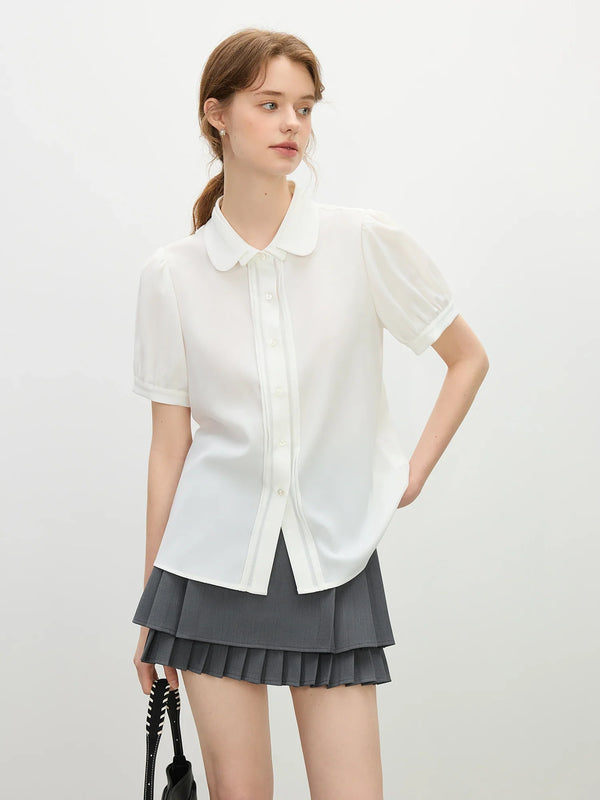Ruffled Collar Office Layered Blouse