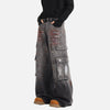 Western Style Paint Splash Denim Utility Denim