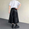 Sleek High Quality Seoul Leather Denim Shorts