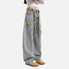 Insulated Seoul Style Curved Knife Bell Leg Denim