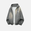 Y2K Çizgili Oversize Sweatshirt, yan görünüm — Navra Wear