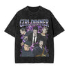 Cel-Shaded Girl Dinner Print Faded-Wash T-Shirt