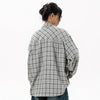 Ash Plaid Cool Elegant Long Blouse