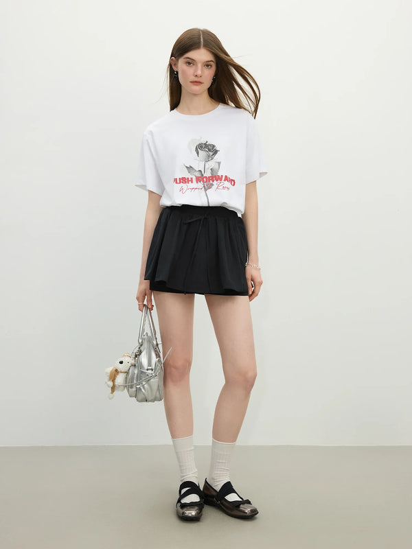 Women Classic-Wash Cooling Bloom Print Easy-Fit Fit T-Shirt