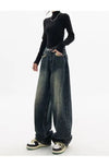Vintage Yüksek Bel İspanyol Paça Jean Pantolon, kombin görünüm — Navra Wear