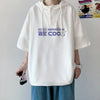 Ice-Cap On-Point Drop-Shoulder Hip Hop Hooded T-Shirt