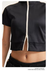 Kadın Y2K Crop Tişört, kombin görünüm — Navra Wear