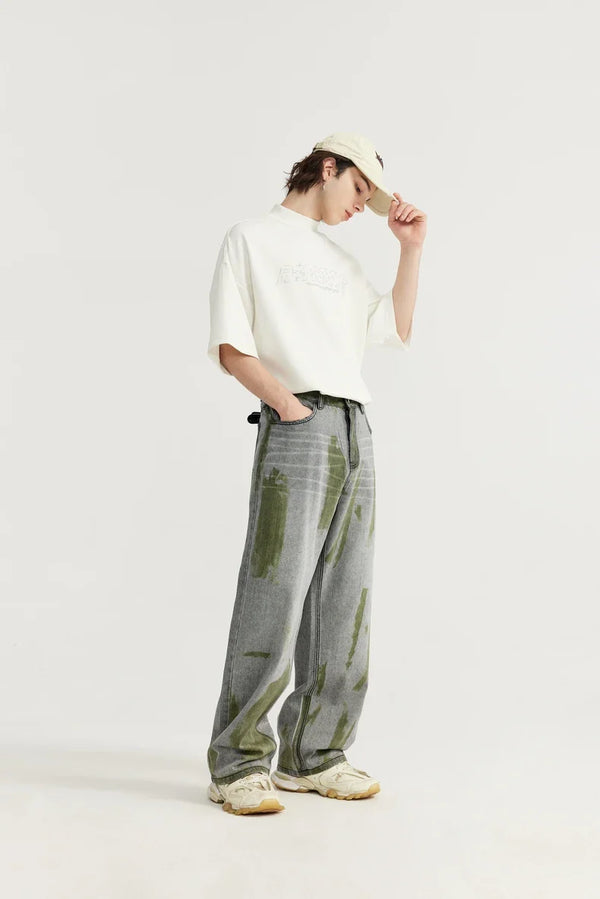 Hand-Painted Bell Leg High Street Denim
