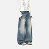 Elevated Cracked Rinse Easy Cut Bell Leg Denim