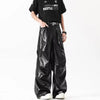 Wide Leg Gotik Baskılı Pantolon, yakın çekim — Navra Wear