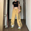 Kadın Wide Leg Çizgili Jogger, yan görünüm — Navra Wear