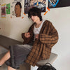 Hood-Top Plaid Casual Long Shirt