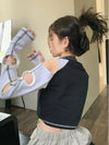 Digital-Age Off Shoulder T-Shirt