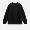Harf Baskılı Bisiklet Yaka Sweatshirt, stil görünüm — Navra Wear