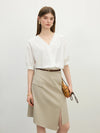 V-Neck Linen Effortless Summer Blouse
