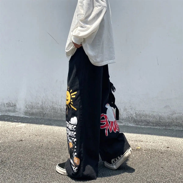 Graffiti Oversized Wide-Leg alternatif görünüm