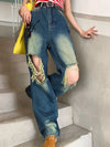 Women Cutting Sleek Heritage Torn Denim