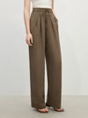 Linen Elastic High-Rise Trousers