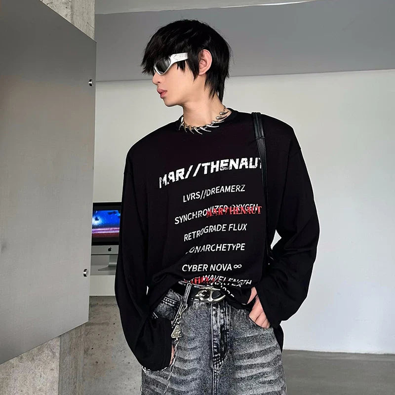 Long Collar Round Piece Statement T-Shirt