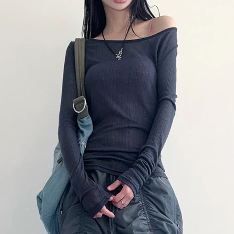 Curated Bandage Backless Long Sleeve T-Shirt