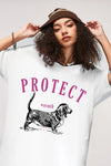 Köpek Baskılı Tişört, yakın çekim — Navra Wear