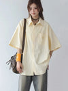 Citrus Stripe Cute Street Loose Blouse