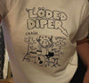 Turn-Of-Era Drummer Darkwave Letter Pattern Crop Top